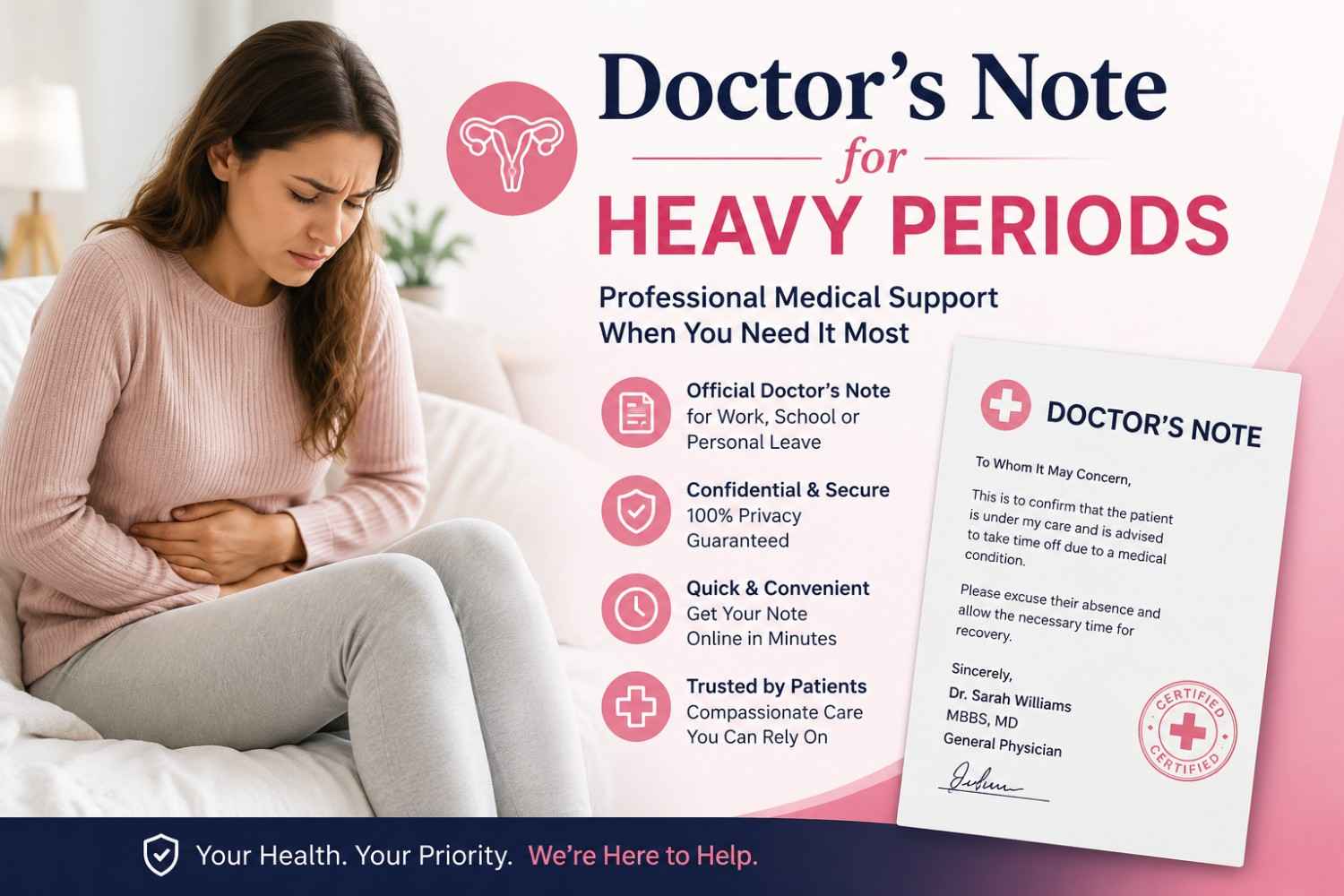 Doctor's Note for Heavy Periods.