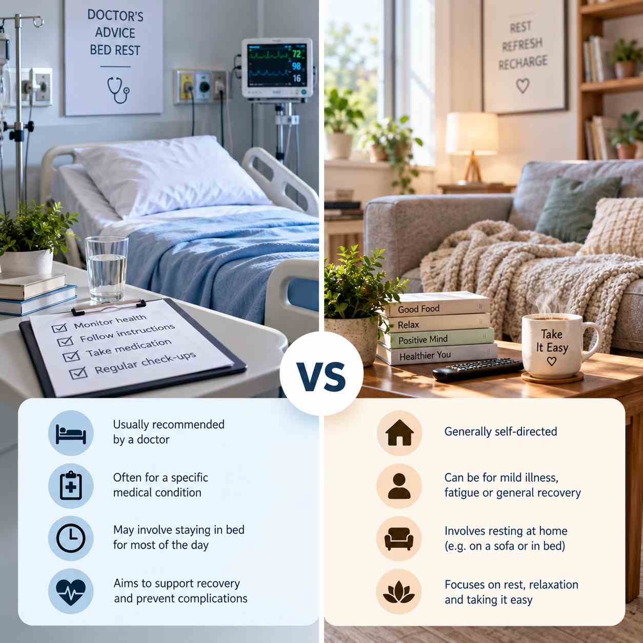 Bed Rest vs Resting at Home