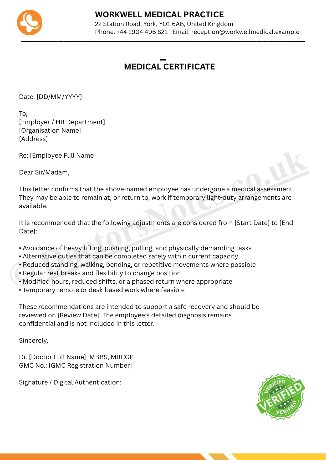 DOCTOR’S NOTE FOR RUNNY NOSE