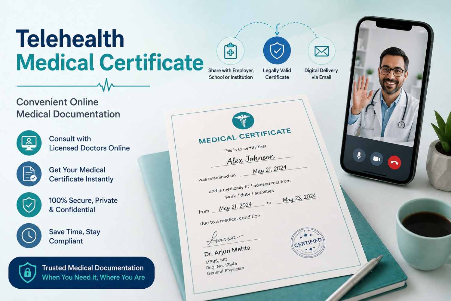 Telehealth Medical Certificate – Convenient Online Medical Documentation