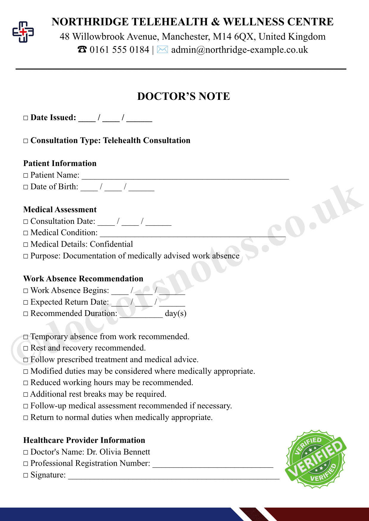 Telehealth Work Excuse Note – Get Medical Work Documentation Online - Image 2